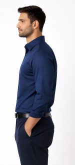 Neehar | Dark Blue Formal Shirt for Men | Office & Daily Wear - Image 3