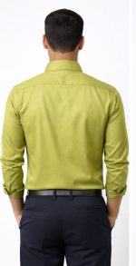 Neehar | Light Olive Yellow Formal Shirt for Men | Office & Daily Wear - Image 2