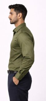 Neehar | Dark Green Formal Shirt for Men | Office & Daily Wear - Image 4