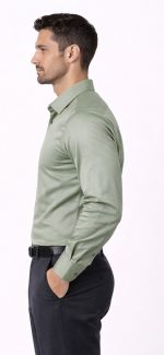 Neehar | Dusty Green Formal Shirt for Men | Office & Daily Wear - Image 3