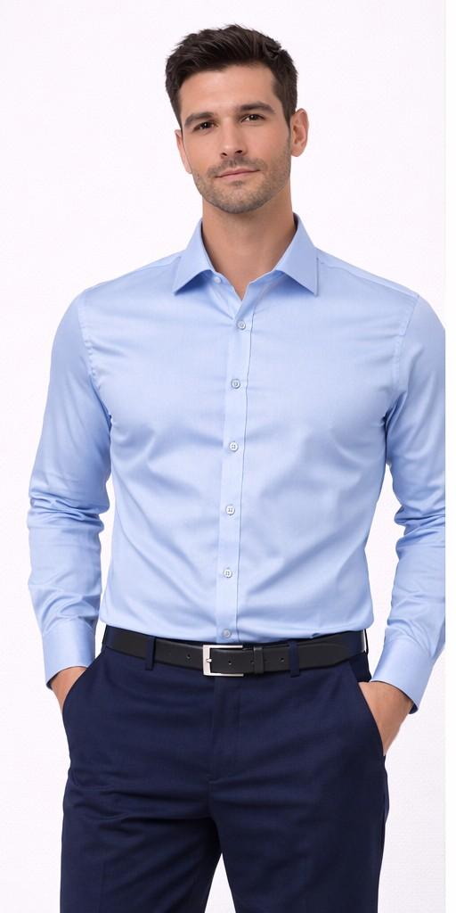 LightBlueShirtFron Neehar | Light Blue Formal Shirt for Men | Office & Daily Wear - Image 1
