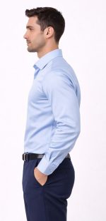 Neehar | Light Blue Formal Shirt for Men | Office & Daily Wear - Image 3